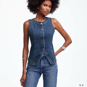 NWT Madewell Denim Crewneck Vest
